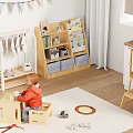 Cozy Living Dining Area Interior With Wooden Floor White Rug High Chair Toys And Bunting Decorations