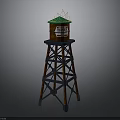 Finns Water Tower With Green Roof And Brown Metal Frame Structure