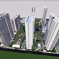 Modern High Rise Residential Landscape With Lush Green Spaces And Community Area