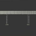 Industrial Platform Structure With Flat Grid Top Support Columns And Base Pedestals