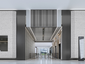 Modern Hall Corporate Lobby 3d model