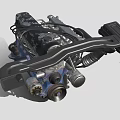 High Performance Automotive Engine With Metal Bracket Intake Manifold And Exhaust Pipes