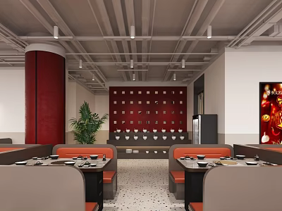 Modern Hot Pot Shop 3d model