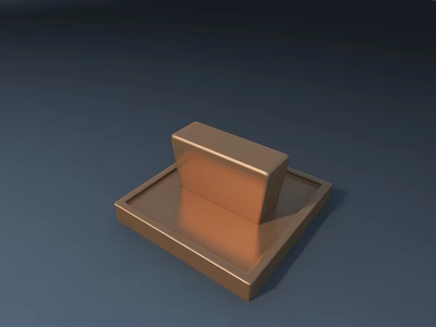 Road Facilities Copper Colored Rectangular Structure With Solid Base And Shiny Surface 3d model