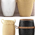 Decorative Woven Storage Baskets In Multi Color Various Styles For Home Organizing 3d model