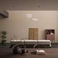 Modern Cozy Minimalist Living And Dining Room With Warm Wooden Furniture And Ample Natural Light