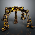 Multi Legged Mechanical Robot With Yellow Black Components And Complex Structure 3d model
