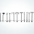 Various Styles Outdoor Lights With Different Lamp Heads And Pole Designs