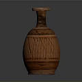 Hand Carved Terracotta Vase With Geometric Patterns And Traditional Sculpture Design