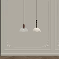 Modern Pendant Lights With Copper Base Glass Shade And White Dome On Decorative Wall