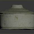 Artisan Handcrafted Metal Container With Sculpted Striped Lid And Layered Patterns
