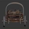 Animal Carvings Adorn Vintage Wooden Carriage With Canvas Cover And Reflections