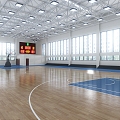 modern basketball hall basketball court 3d model