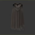 Brown Hooded Cloak With Fringed Edges Soft Fabric And Comfortable Design