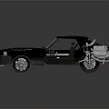 Sleek Black Sports Car With Streamlined Body Grille Design And Retro Styling