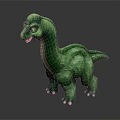 Green Dinosaur Toy Figure With Friendly Expression And Detailed Texture