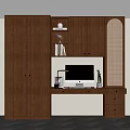 Middle Style Bookcase Computer Ornaments 3d model