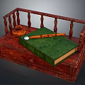 Vintage Wooden Chest With Green Cover Book Orange Pen And Woven Container