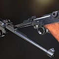 Vintage Firearm With Wooden Grip Metal Barrel And Detailed Components