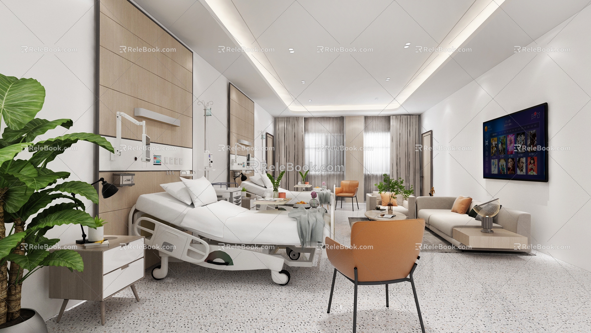 Nursing Home Hospital Pension Center Community Care Room 3d model