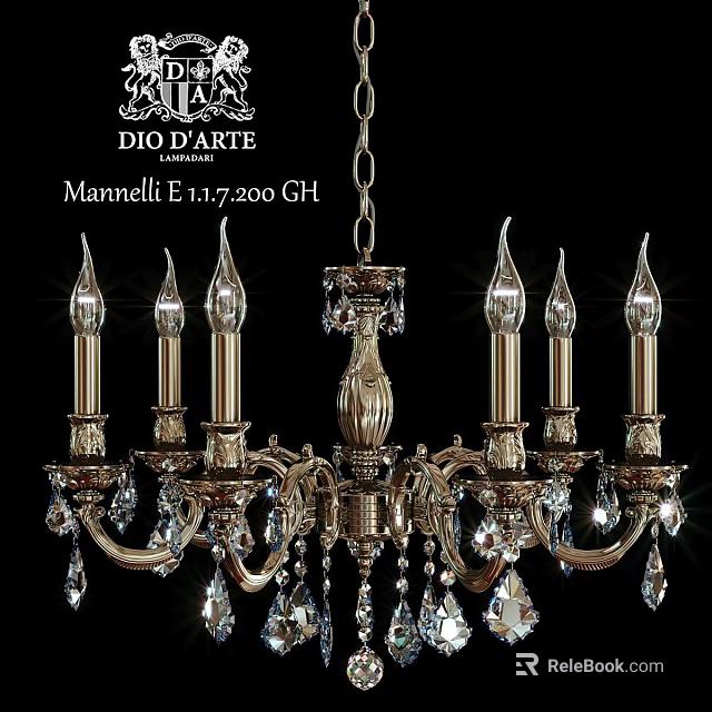 Elegant Classic Gold Chandelier With Candle Style Arms And Crystal Accents 3d model 
