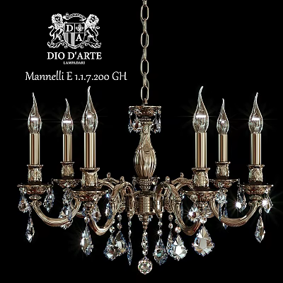 Elegant Classic Gold Chandelier With Candle Style Arms And Crystal Accents 3d model