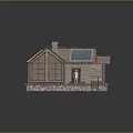 Rustic Wooden House Design With Solar Panels Chimney Porch And Large Windows