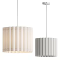 Modern Fabric Pendant Lights With Pleated Design In Beige And Grey Shades