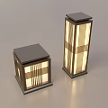 Modern Outdoor Lights Featuring Square Black Top And Warm Lattice Illumination