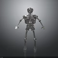 Silver Mechanical Metal Robot Design With Head Body Limbs And Joints
