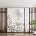 New Chinese Style Screen Landscape Screen Partition 3d model