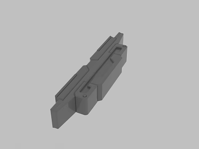Gray Industrial Mechanical Part 3D Model With Structural Grooves And Joints 3d model