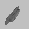 Gray Industrial Mechanical Part 3D Model With Structural Grooves And Joints 3d model
