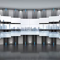 Modern slide rail combination screen slide rail screen combination wall 3d model