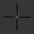Modern Design Ceiling Fan With Four Metal Blades And Green Motor Component