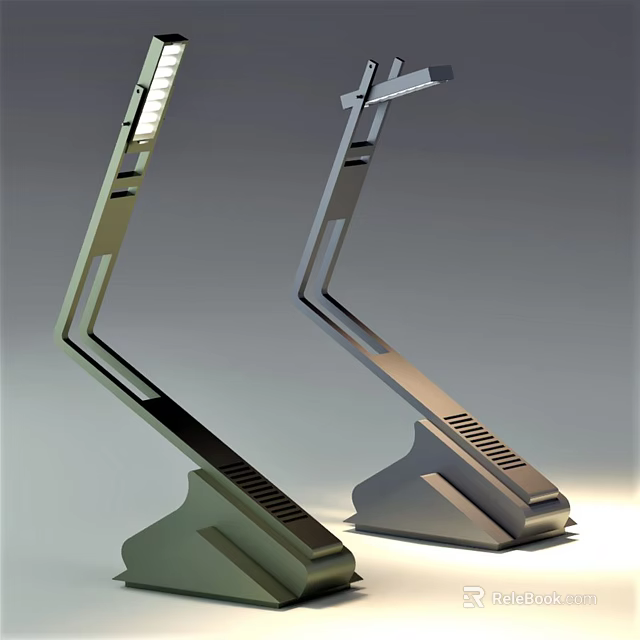 Modern Foldable Desk Lamps With Metal Frame Adjustable Arm And Stable Base 3d model 