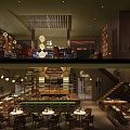 Warm Ambient Bar Interior With Pendant Lights Wooden Tables And Wine Racks