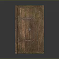 Rustic Wooden Hinged Door With Metal Hinges And Natural Wood Grain Texture