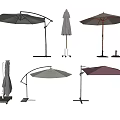 Outdoor Patio Umbrellas With Curved Straight Pole Designs Beige Pink Striped Canopies And Stable Bases