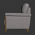 Light Colored Modern Two Seater Sofa With Wooden Legs And Shiny Surface