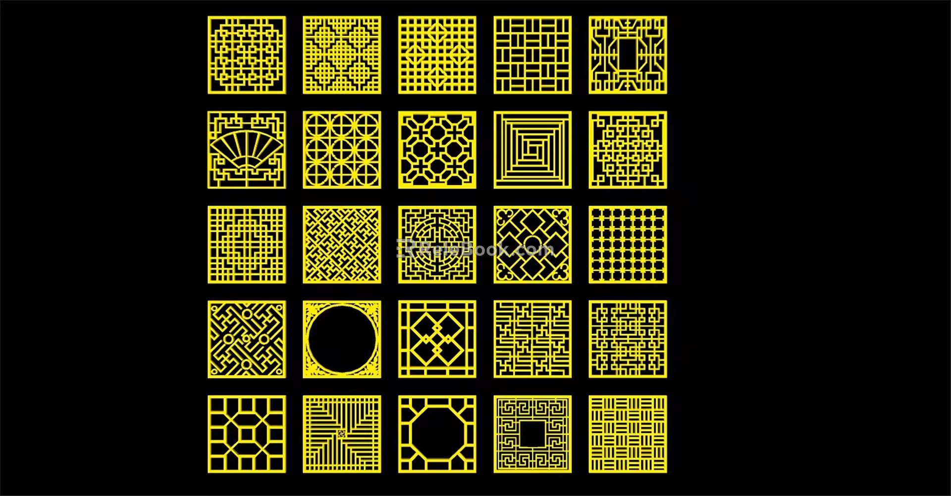New Chinese-style carved window 3d model