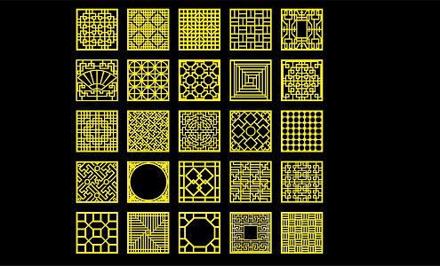 New Chinese-style carved window 3d model