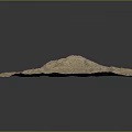 Mountain Landscape 3D Terrain Model With Square Shape And Earth Tone Textures