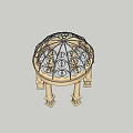 Decorative Dome Structure With Glass Panels And Ornate Columns Design 3d model