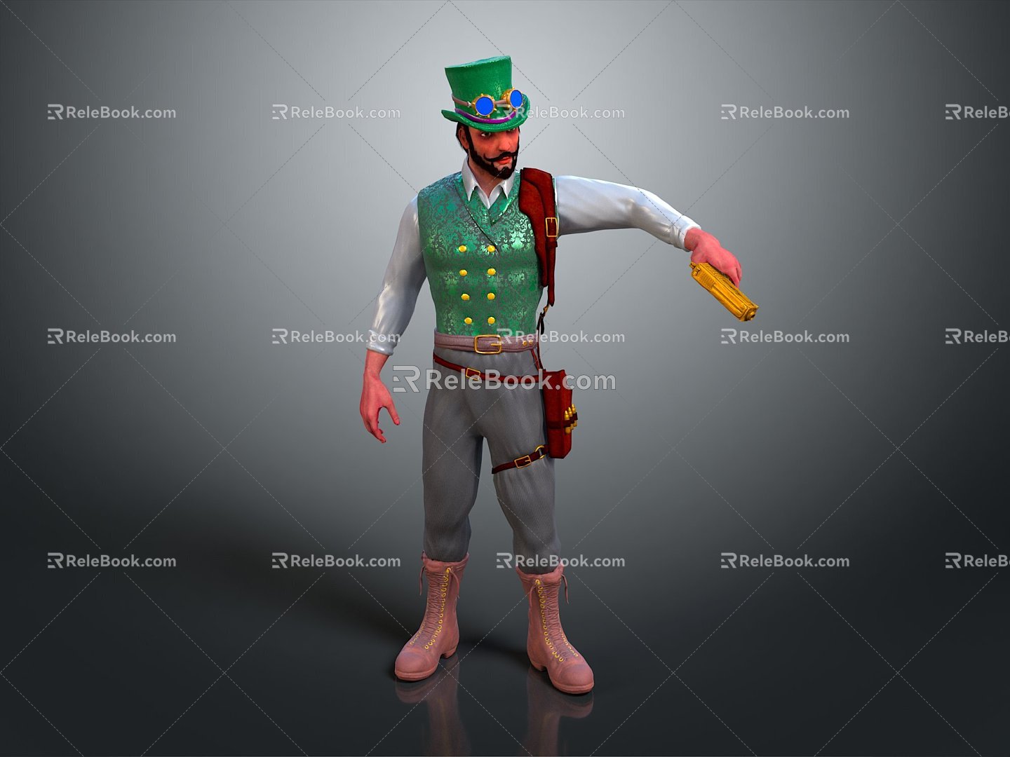 Modern game character magician sorcerer clown warrior 3d model