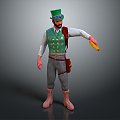 Modern game character magician sorcerer clown warrior 3d model