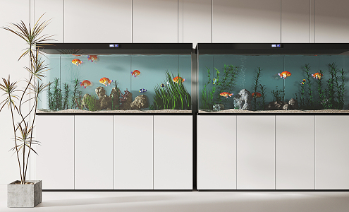 Modern fish tank 3d model