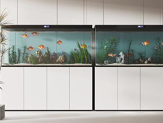 Modern fish tank 3d model