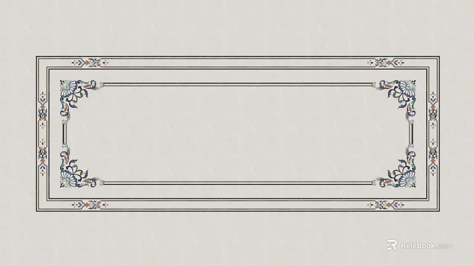 Elegant Floor With Light Background Symmetric Decorative Borders And Patterns 3d model