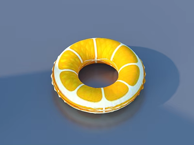 Vibrant Orange Slice Inflatable Swimming Ring Yellow White Summer Beach Water Toy 3d model